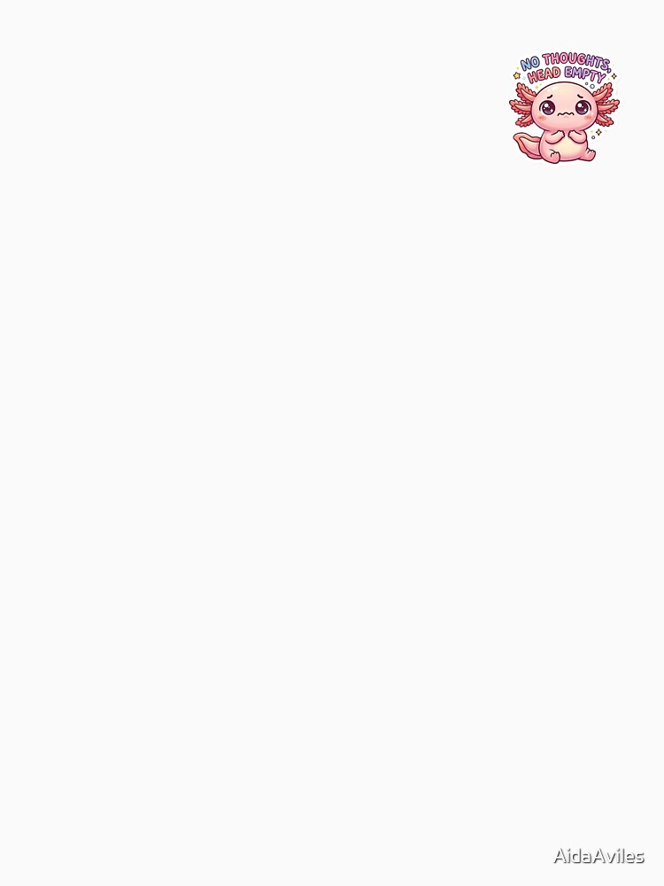 Kawaii Axolotl No Thoughts Head Empty Pastel Sticker by AidaAviles