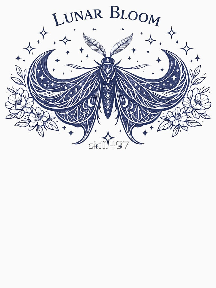 Lunar Bloom Moth – Celestial Floral Night by SidTastic