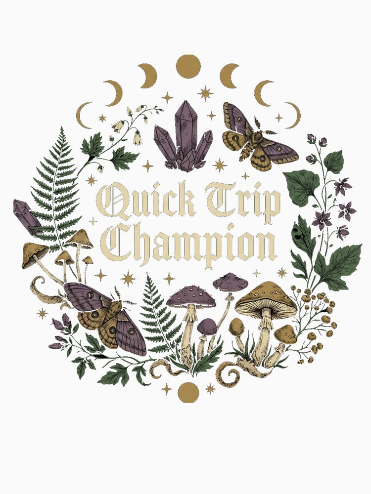 Quick Trip Champion Dark Cottagecore Moth Moon Botanical by anass002
