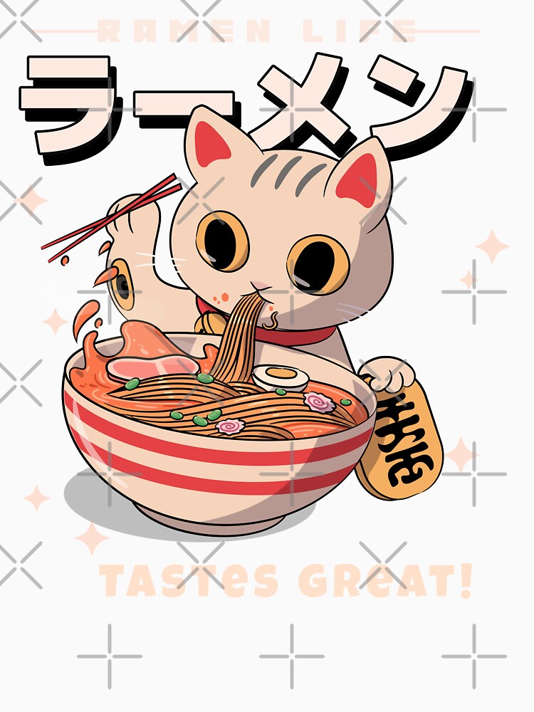 Kitten Eating Ramen- Ramen Life Tastes Great! by Red-ElYoubi