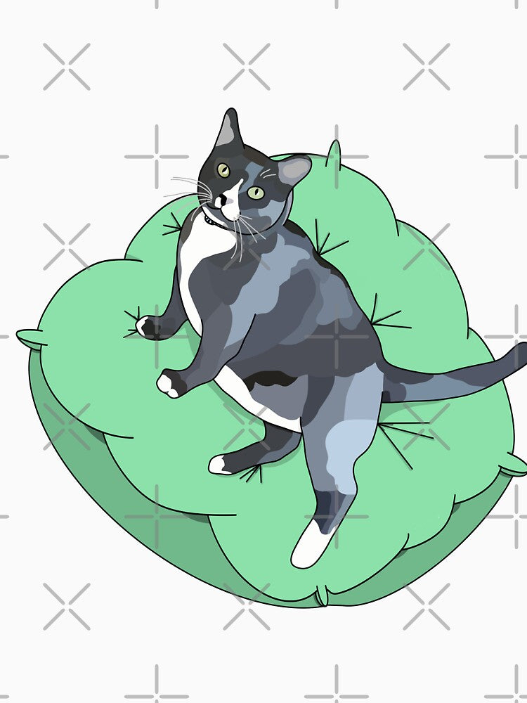 Pregnant Cat on Cushion by Mekredez