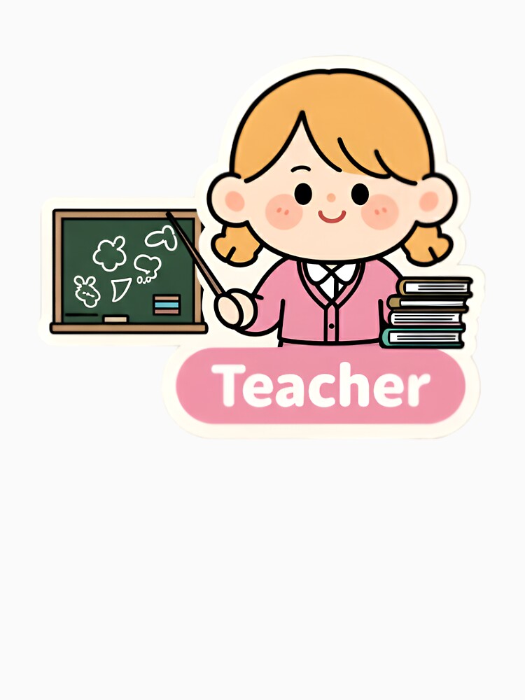 Cute Teacher Illustration Classroom Design by Bright Vibe Designs