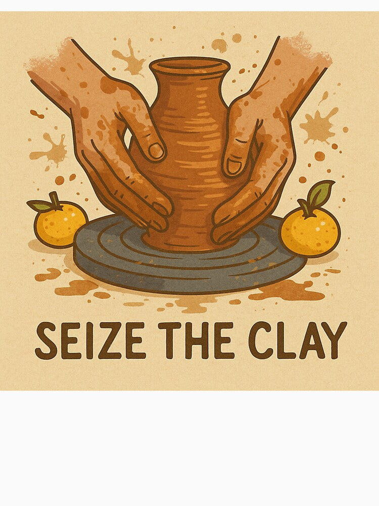 Seize the Clay Pottery Wheel Clay Artist T-Shirt by Brunski-Tech