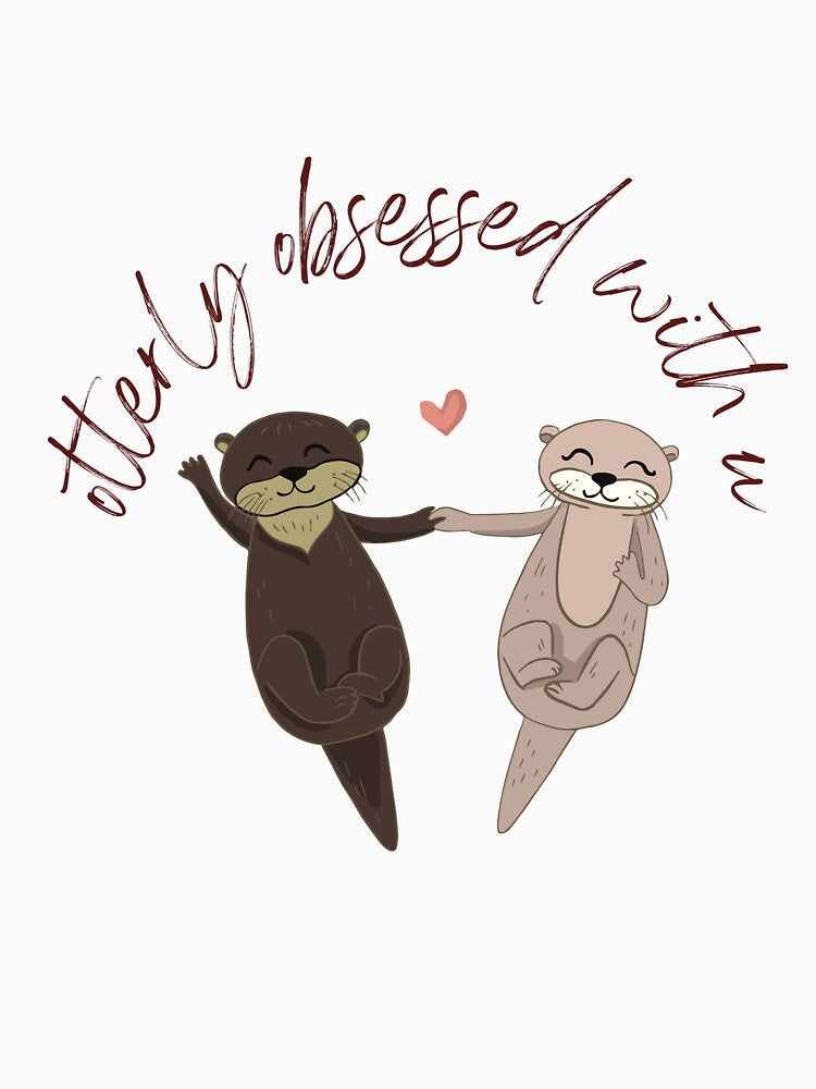 Otterly Obsessed With You- Valentine's Day Animal Puns and Gifts by designsbyreaia