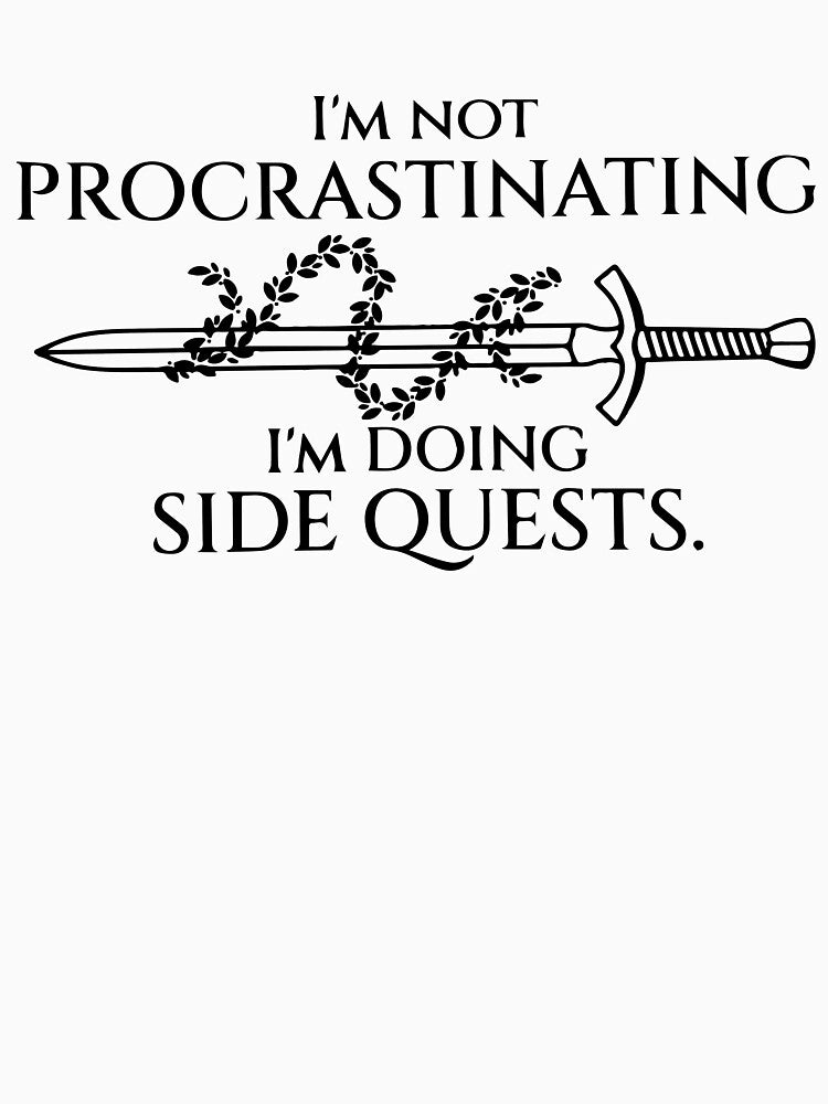 I'm Not Procrastinating I'm Doing Side Quests Funny Fantasy DnD Themed Decal by BrownHorse90s