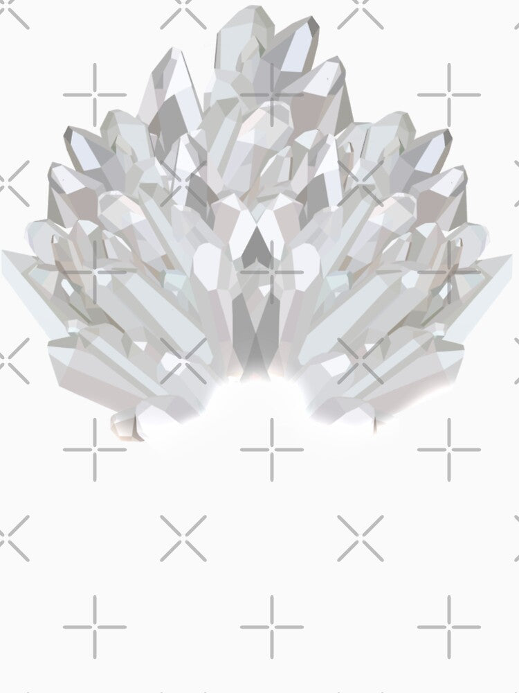 Silver Crystals, Crystal Point, Crystal Pattern, Silver, Gray, Grey and White, Quartz Crystal, Crystals by Clancy Rodgers