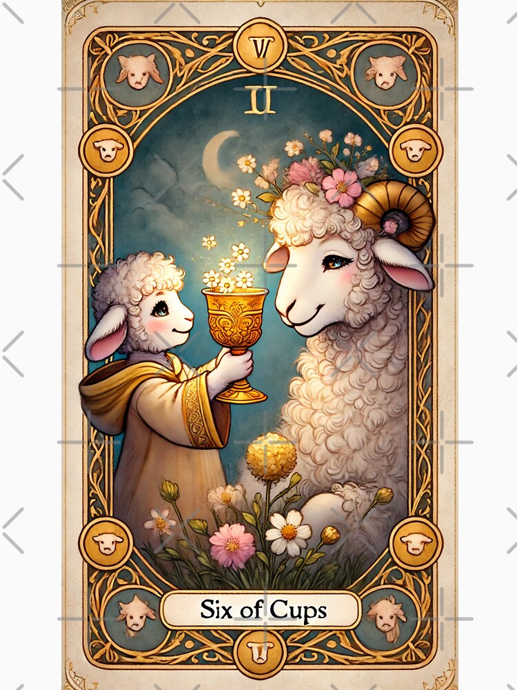 Sheepism – Six of Cups Tarot Card by Thpoar