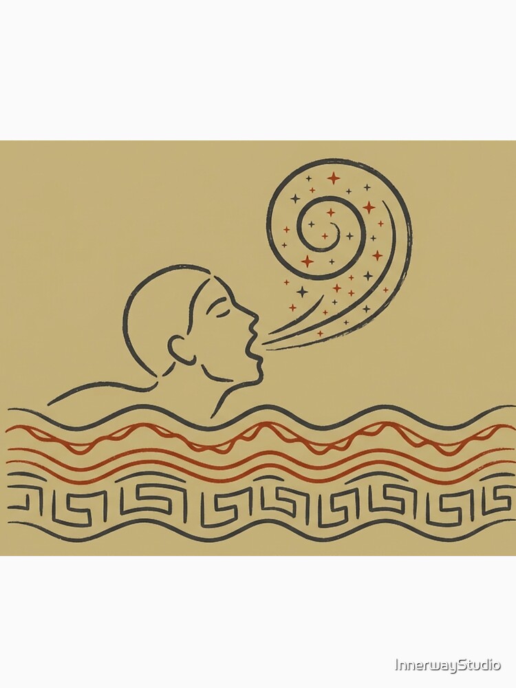 Inhale Peace - Wind Swimmer - Slavic Mythology Yoga Art by InnerwayStudio