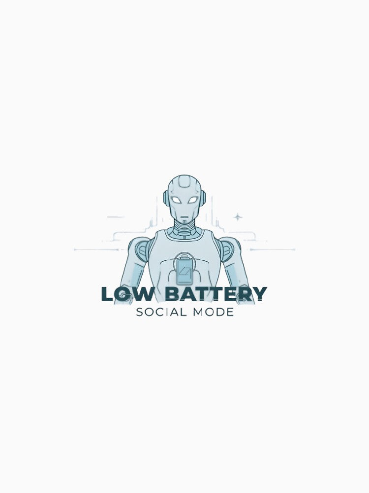 Low Battery Social Mode – Introvert Tech Humor Aesthetic by Taviofashion