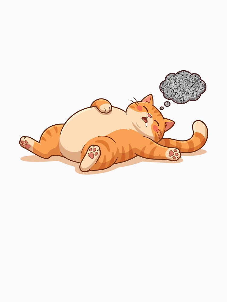 One Braincell TV Static Lazy Orange Cat by Petzzz