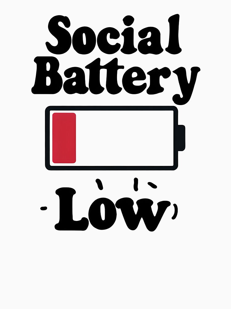 Social Battery Low Shirt – Introvert Humor Tee by WMCreations