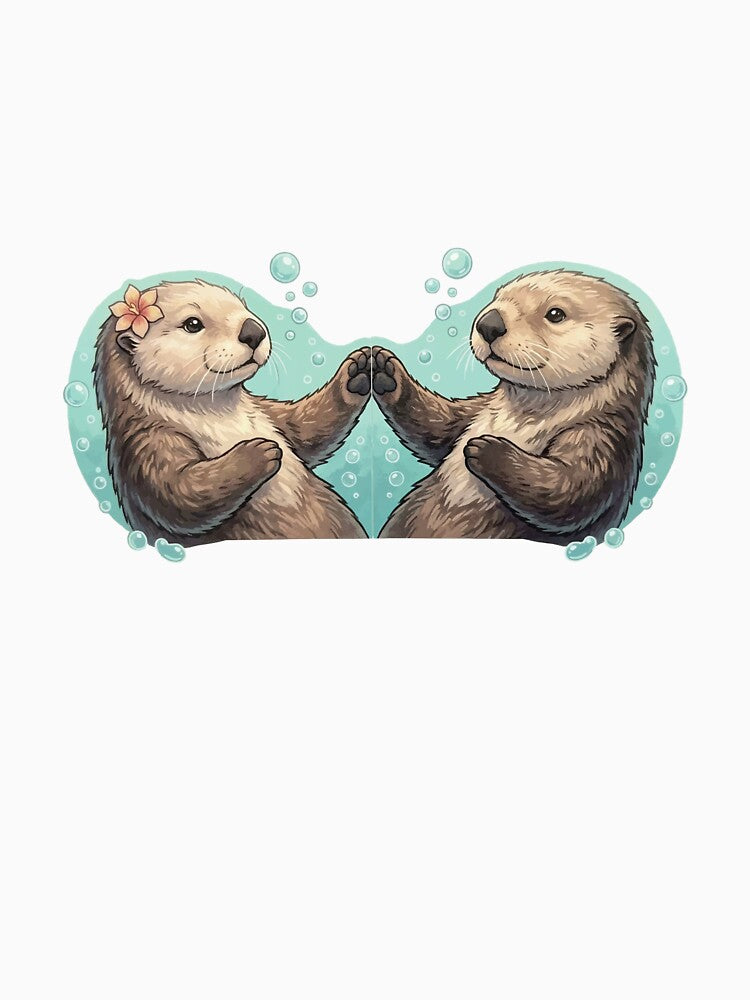 Partners In Time - Otter Holding Hands Matching by Petzzz