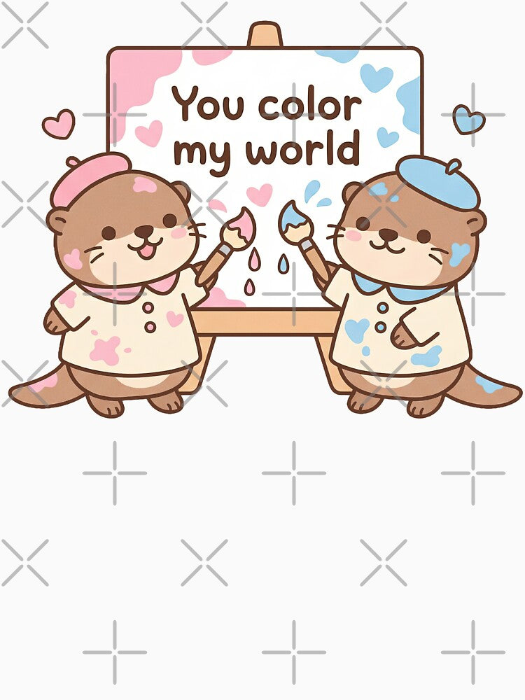 Cute Otter Couple in Love – Valentine’s Romantic Design by Nice Vibes Prints