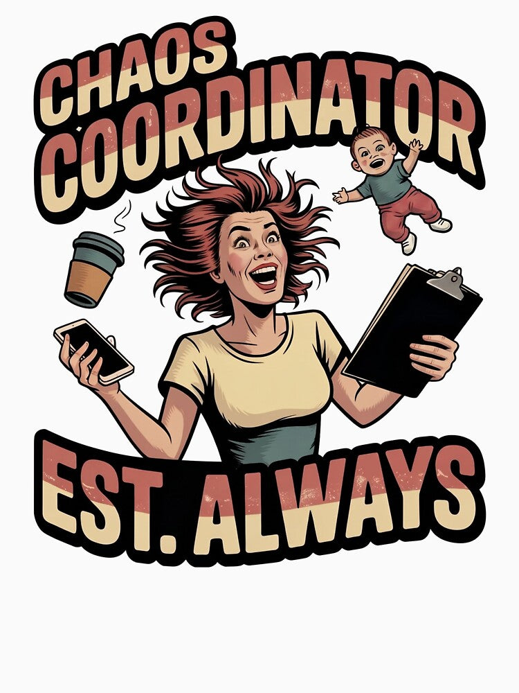 Chaos Coordinator Est Always Funny Mom Shirt Mothers Day Gift Tired Mom by ChaosThreadsCo