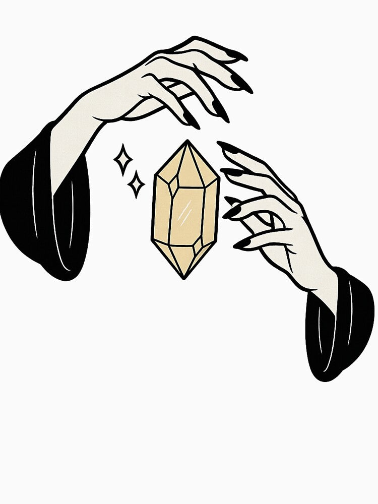 Hands Holding a Crystal of Light by Mouraludia