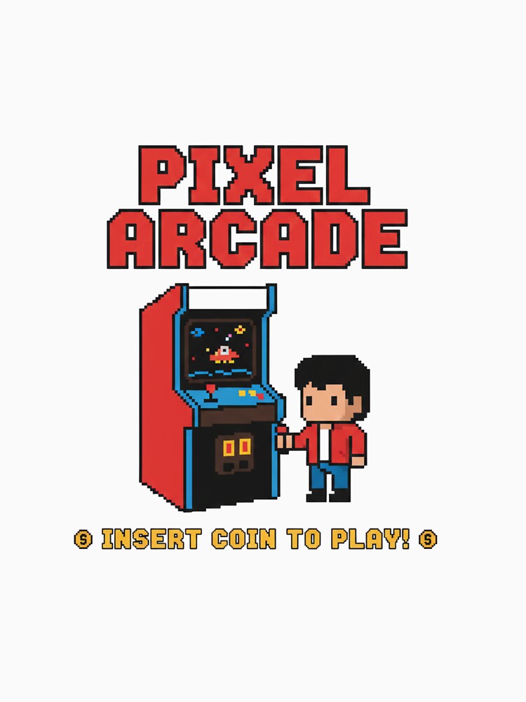 Pixel Arcade Retro Gamer — 8-Bit Gaming Machine Illustration by Colorful-Garden