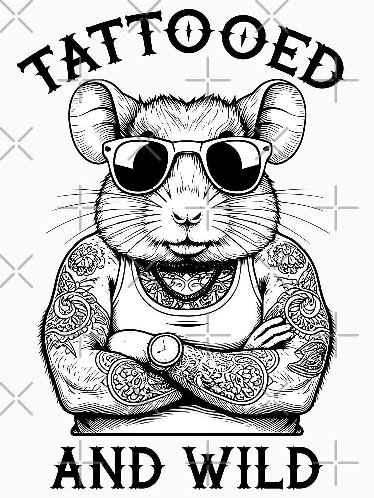 Tattooed And Wild Funny Inked Hamster Animal Tattoo Lover by GrandeDuc