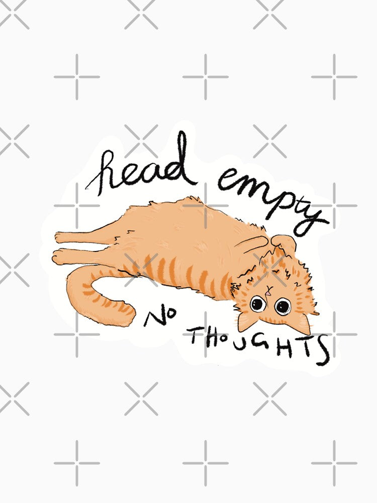 head empty - no thoughts, orange cat by a little  bit feral
