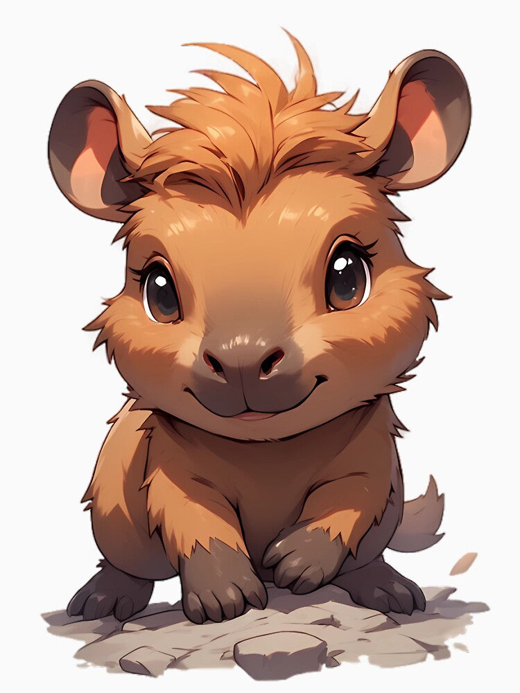 Chibi Baby Capybara Quokka Hybrid Friend - "Smiling Floof by creativepers