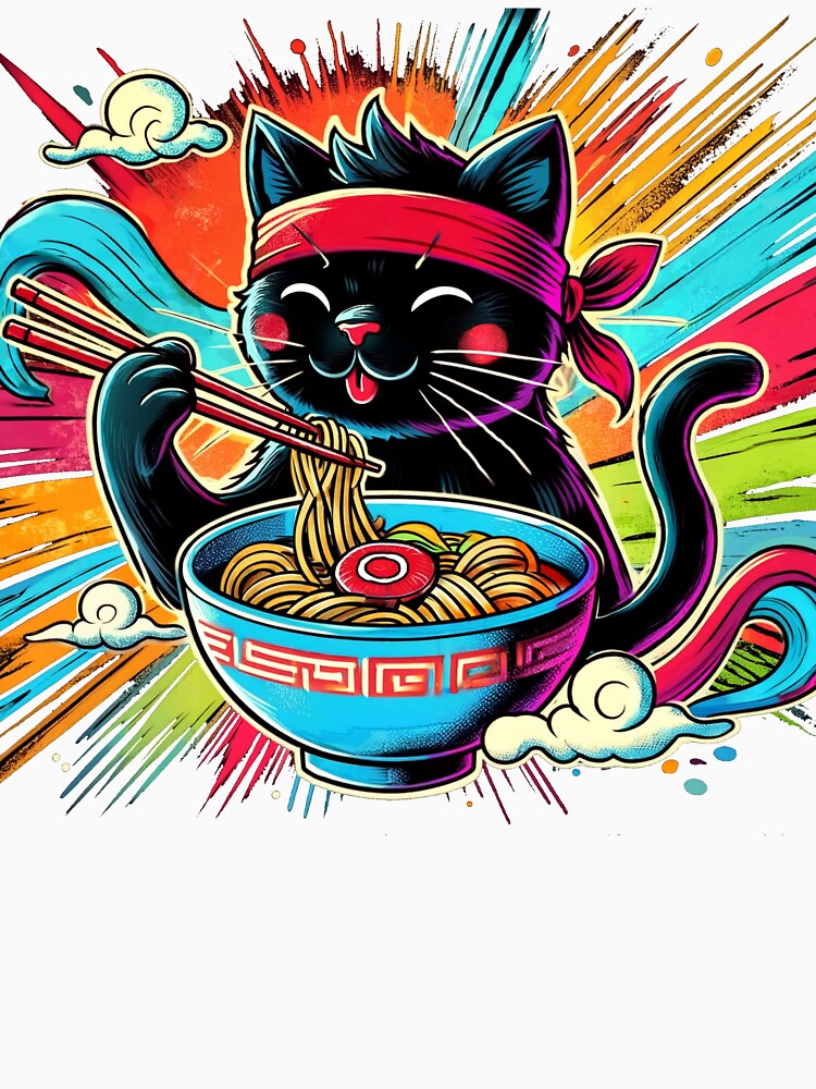 Rainbow Demon Ramen Cat by SiarheiYur