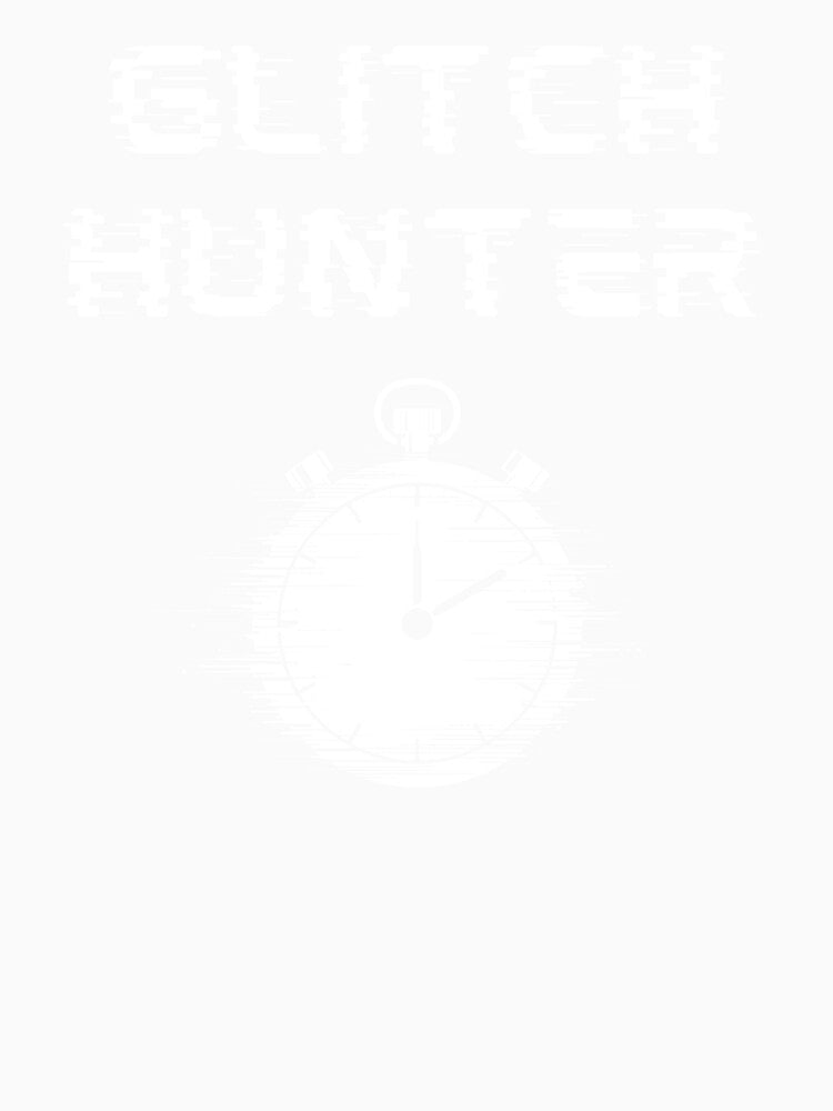Glitch Hunter – Time Attack Glitch Text and Stopwatch Design by PHRASEandSTYLE