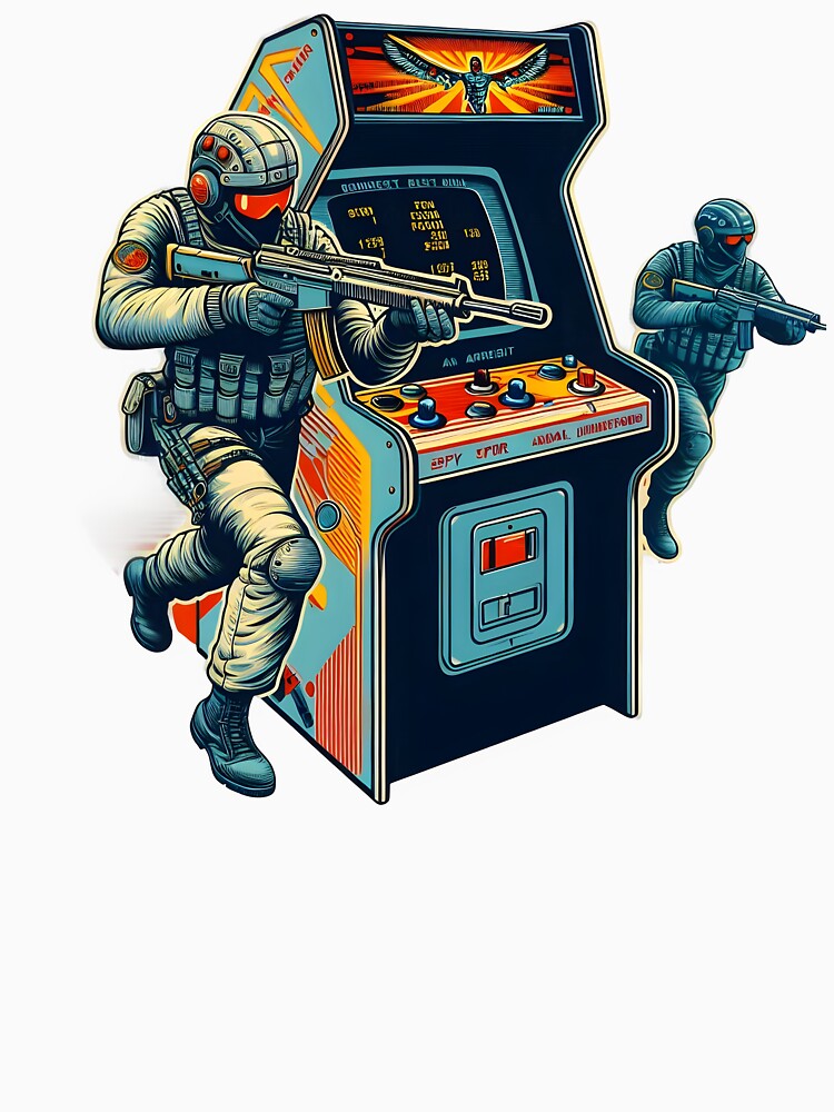 Tactical Soldiers Emerging from Retro Arcade Machine - Inspired by "Contra". by The-T-In-Retro