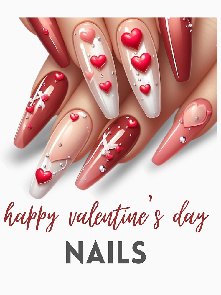 valentines day nails, One Loved Nail Tech Messy Bun Nail Boss Valentine by Daoud9