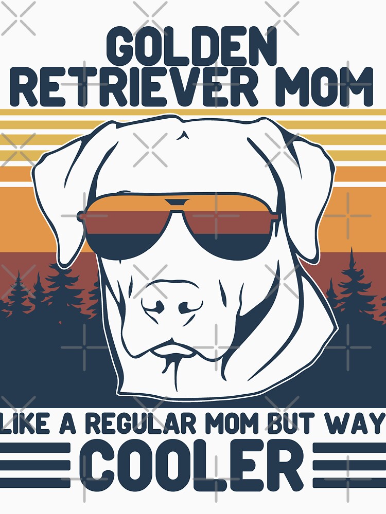Vintage Golden Retriever Mom Like A Regular Mom But Way Cooler Funny Gift by Noahlaz