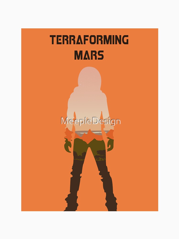 Terraforming Mars (Orange) Design - Minimalist Silhouette Poster Style - Board Game Art by MeepleDesign