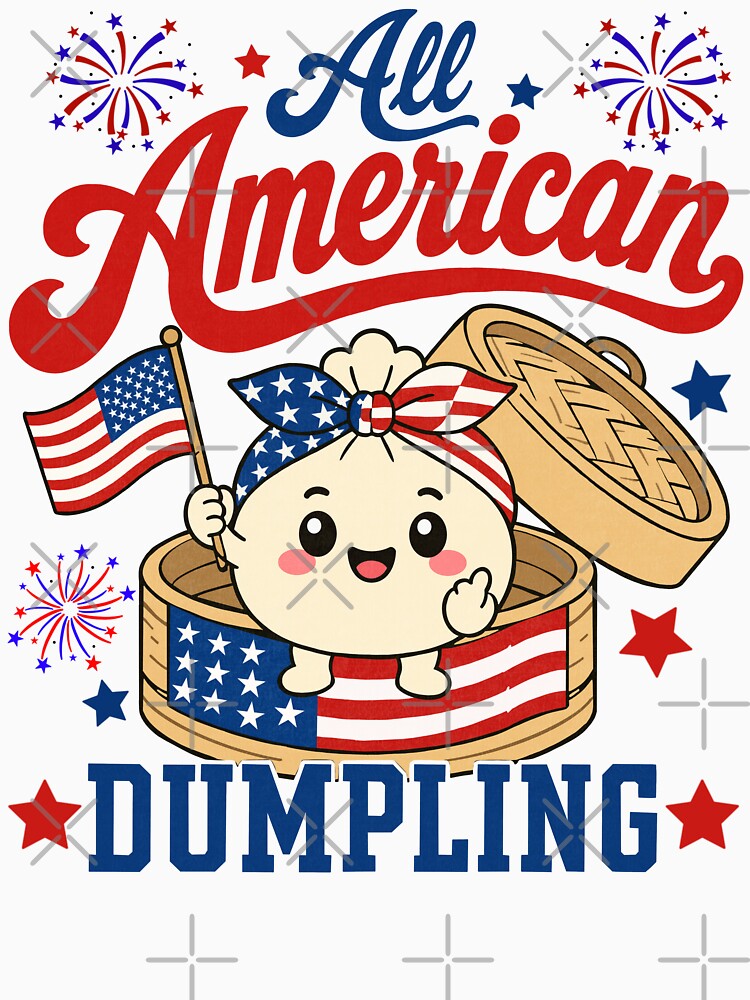 All American Dumpling Cute Patriotic Food Fourth of July by FreshVibe Prints