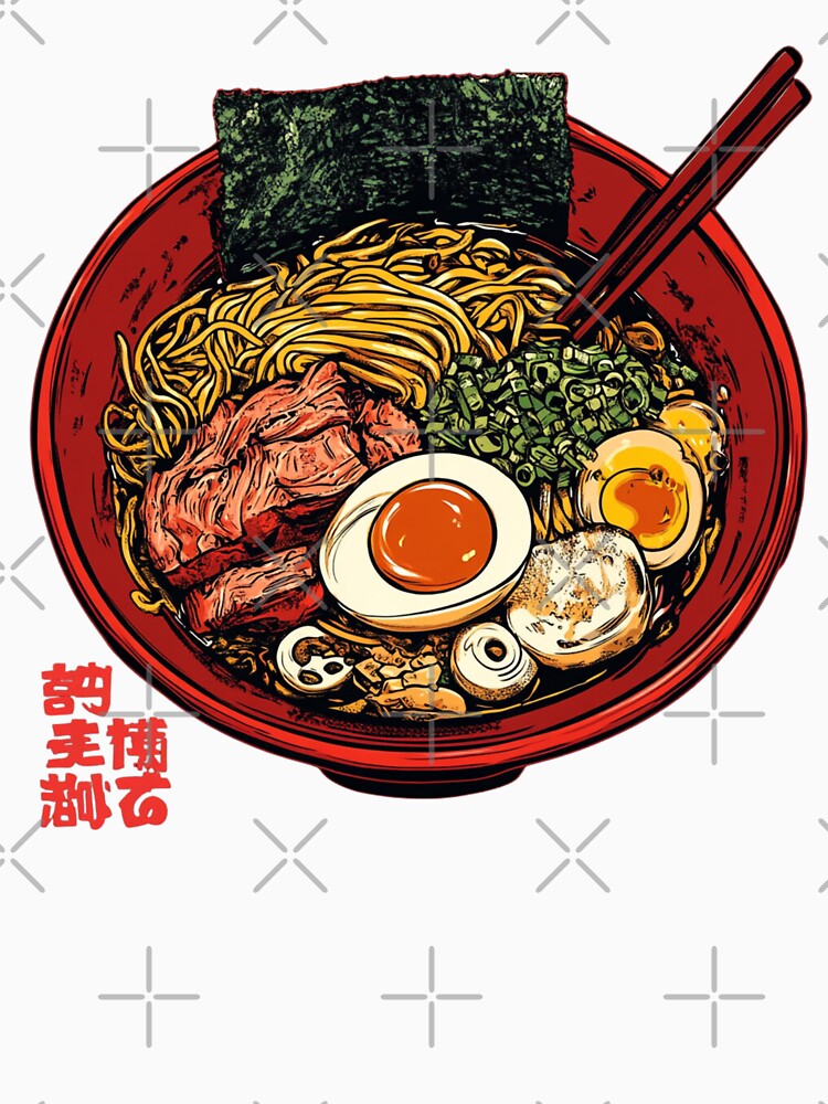 Spicy Ramen Noodles Bowl With Eggs and Beef Buldak by Nightarcade