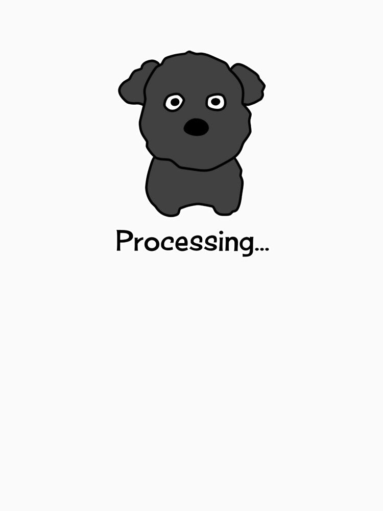 Funny Processing Black Puppy kawaii Dog Art by ubborn