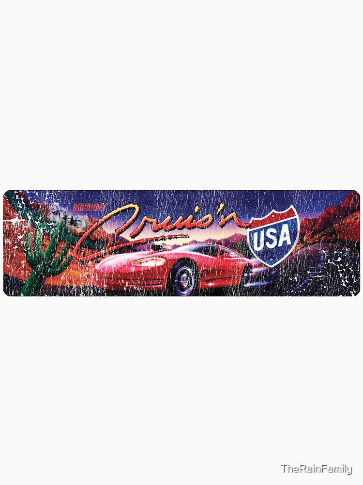 Retro Cruis'n USA Arcade Style Marquee Design Destressed by TheRainFamily
