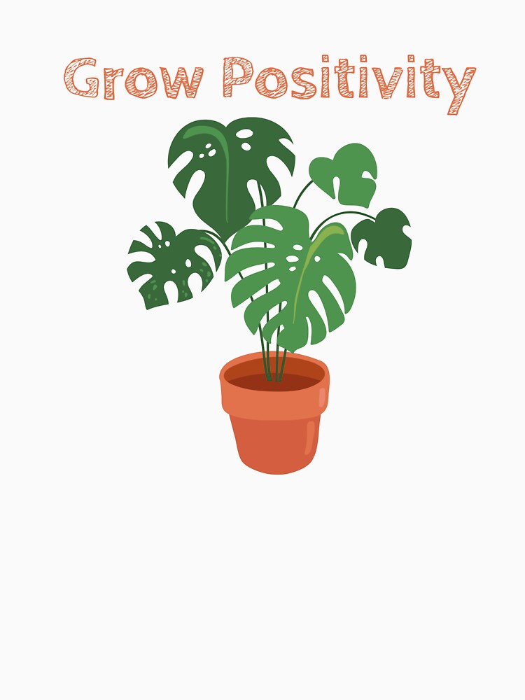 Grow Positivity | Plant Mom | Orange | Monstera | House Plants | Plants | Plant Lady | Plant Lover | Gardener | Gardening | Plant on a Stool by ShoniwDesigns