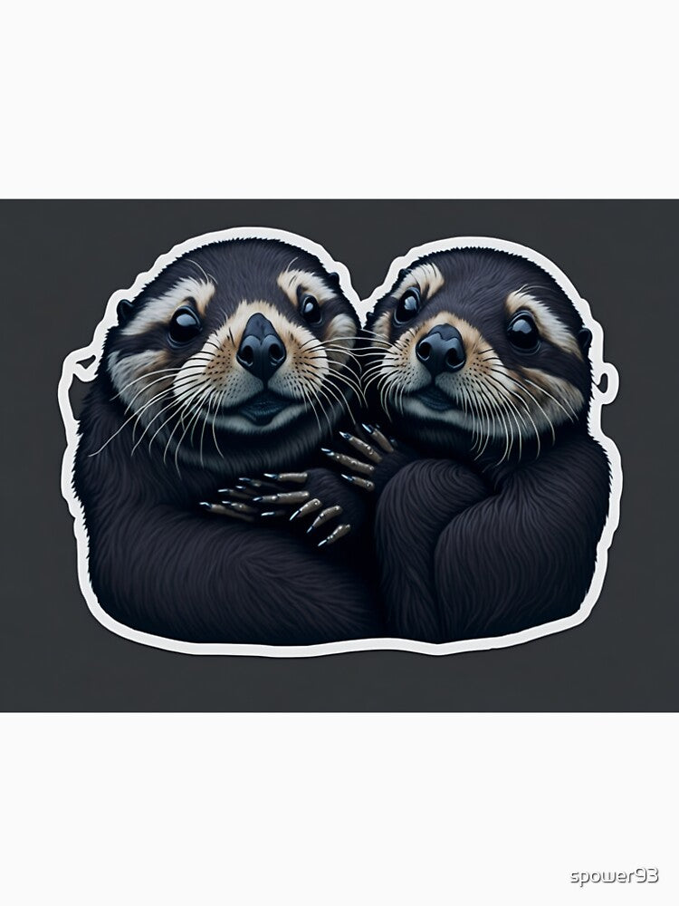 User Significant Otters - Otters Holding Hands Sticker by spower93