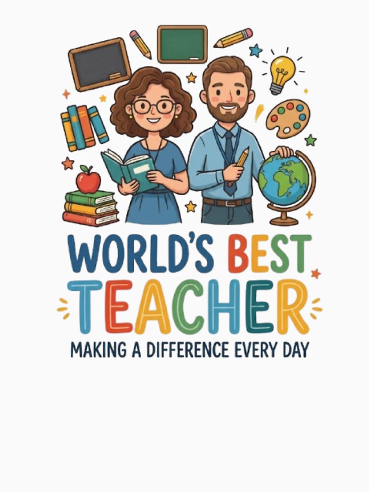Best Teacher Ever Artistic School Icons T_shirt by happyshirt27