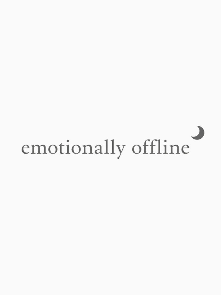 emotionally offline moon minimalist white aesthetic introvert quote by Low Battery Society