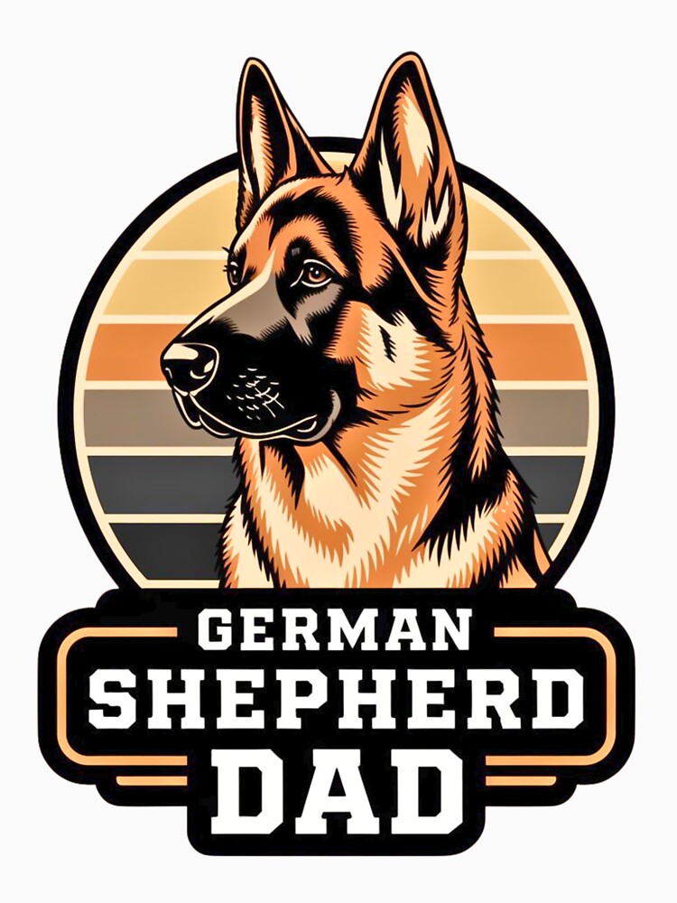 German Shepherd Dad Proud Canine Parent Badge Identity Design by BunBuntheDog-