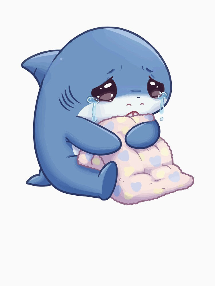 Sad Crying Shark Needs A Hug - Relatable Mood by Petzzz