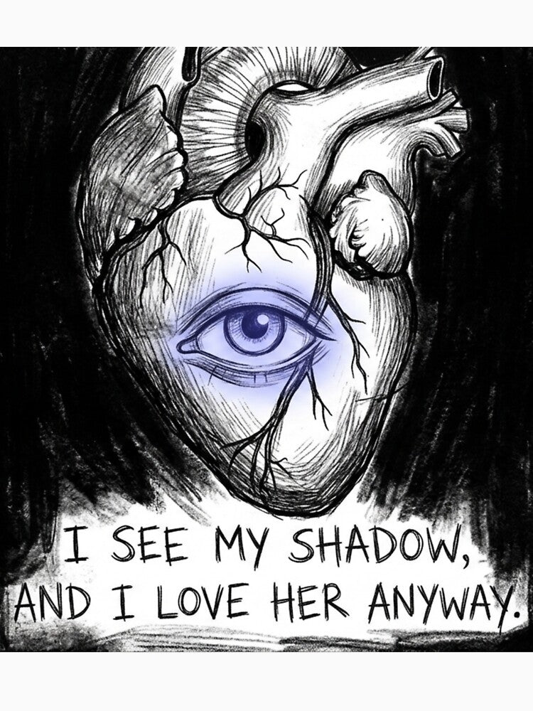 Charcoal Shadow Heart Work - Honest Third Eye Anatomical Art by GiftzCircle
