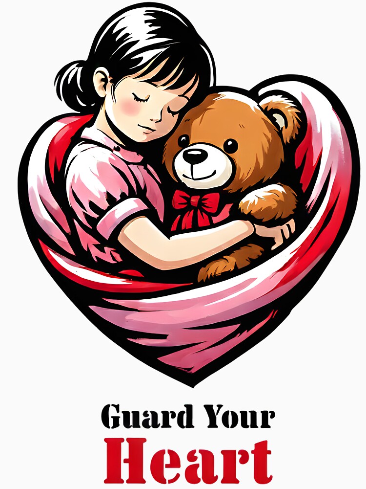 Guard Your Heart Tender Girl Art by AnnDesignStudio