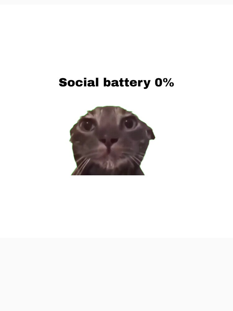 Social battery 0%funny introvert sticker by Evalook00