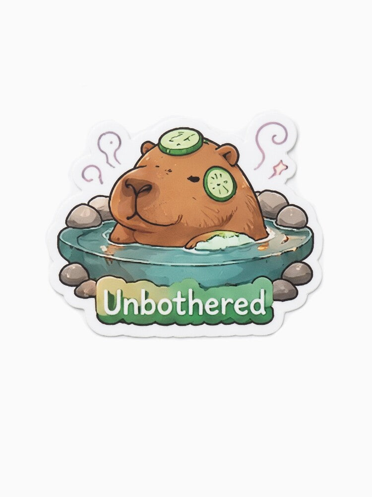 Unbothered Capybara Spa Day Sticker by Khatumeye