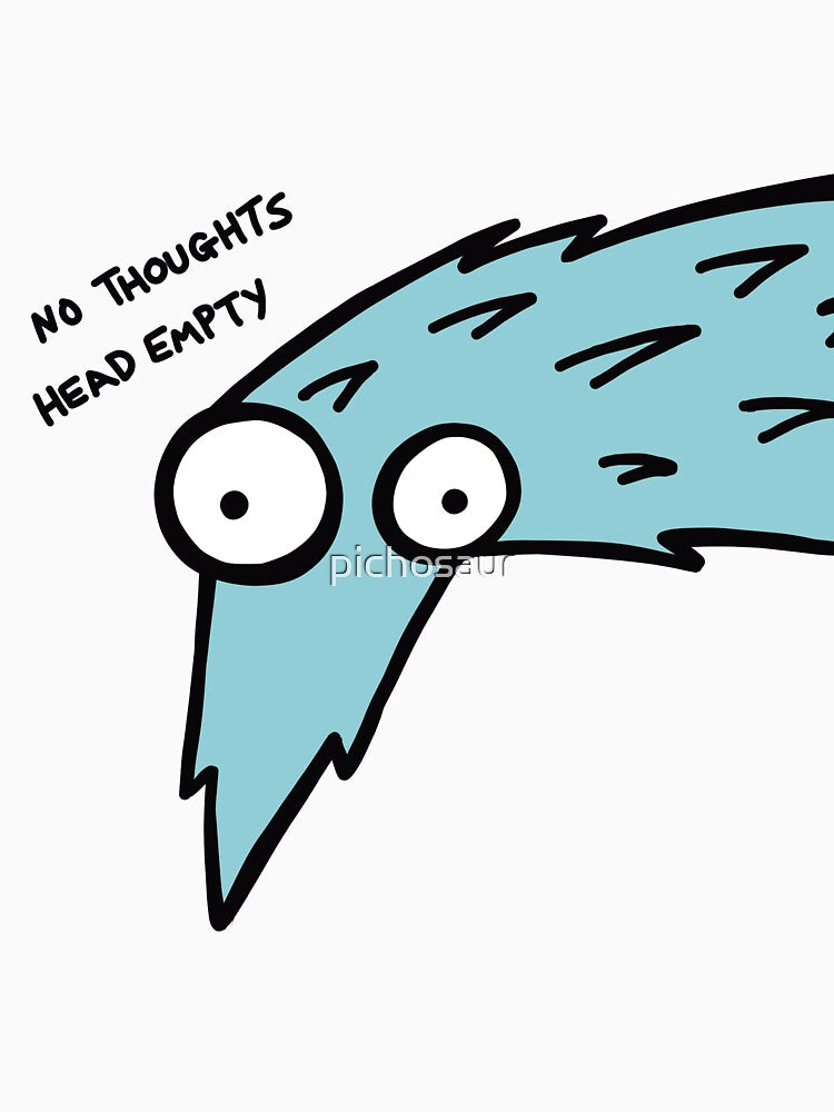 Worm on a String "No Thoughts, Head Empty" (Blue) by pichosaur