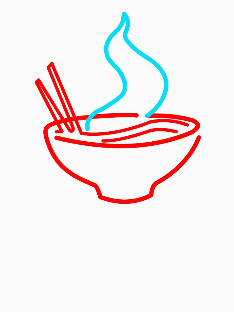 Spicy Ramen Noodles Neon (Medium Graphic on White) by Casa de Garcia