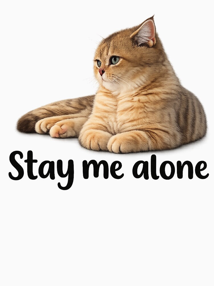 Stay Me Alone Cat – Grumpy Ginger Cat Meme Design by IrynaLineArt