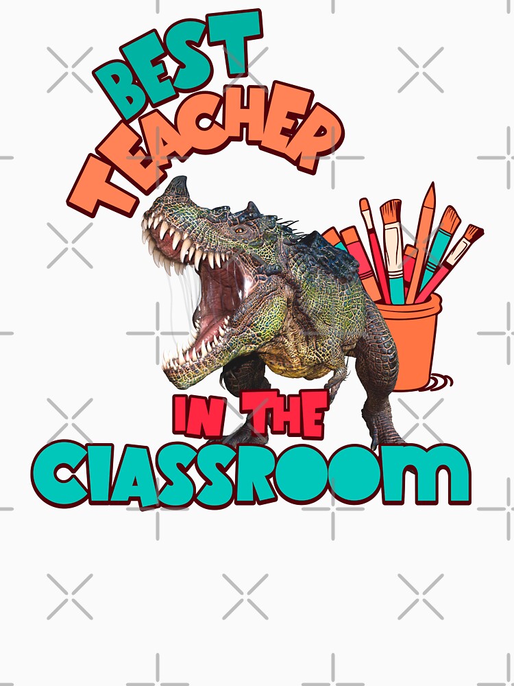 Funny Dinosaur Art Teacher Classroom Humor Design by Vac1