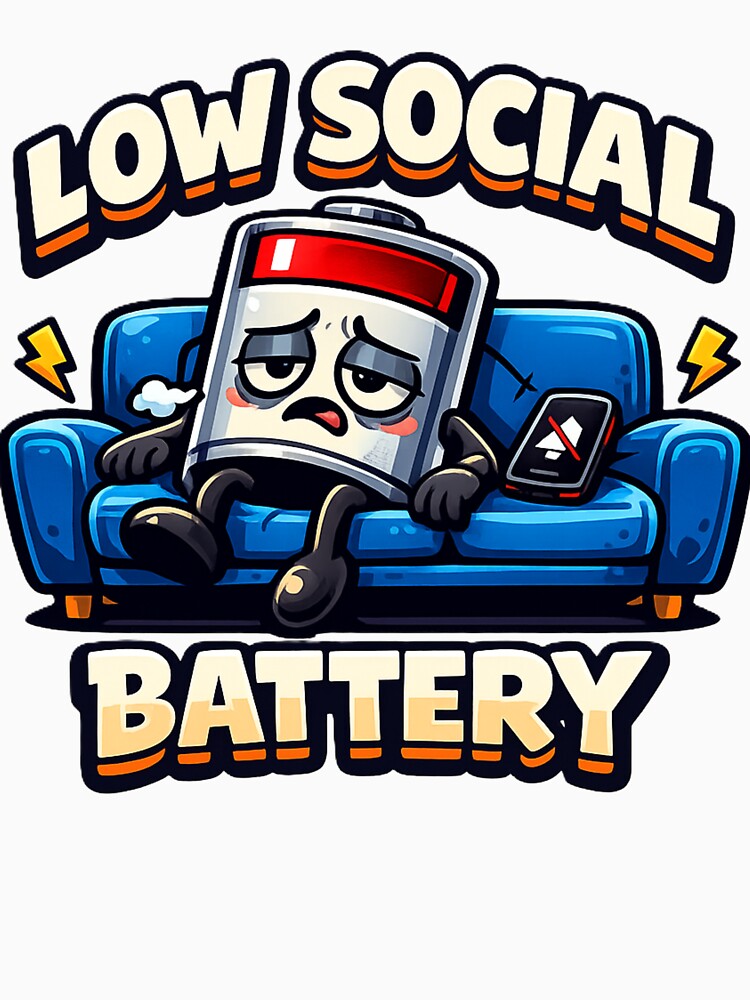 Low Social Battery Funny Introvert Shirt by EventDrop