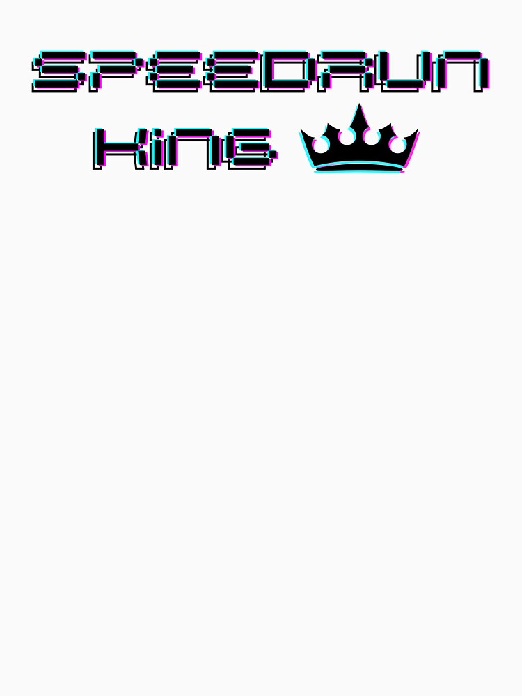 Speedrun King Crown Logo – Glitch Gamer Speedrunning Design by PHRASEandSTYLE