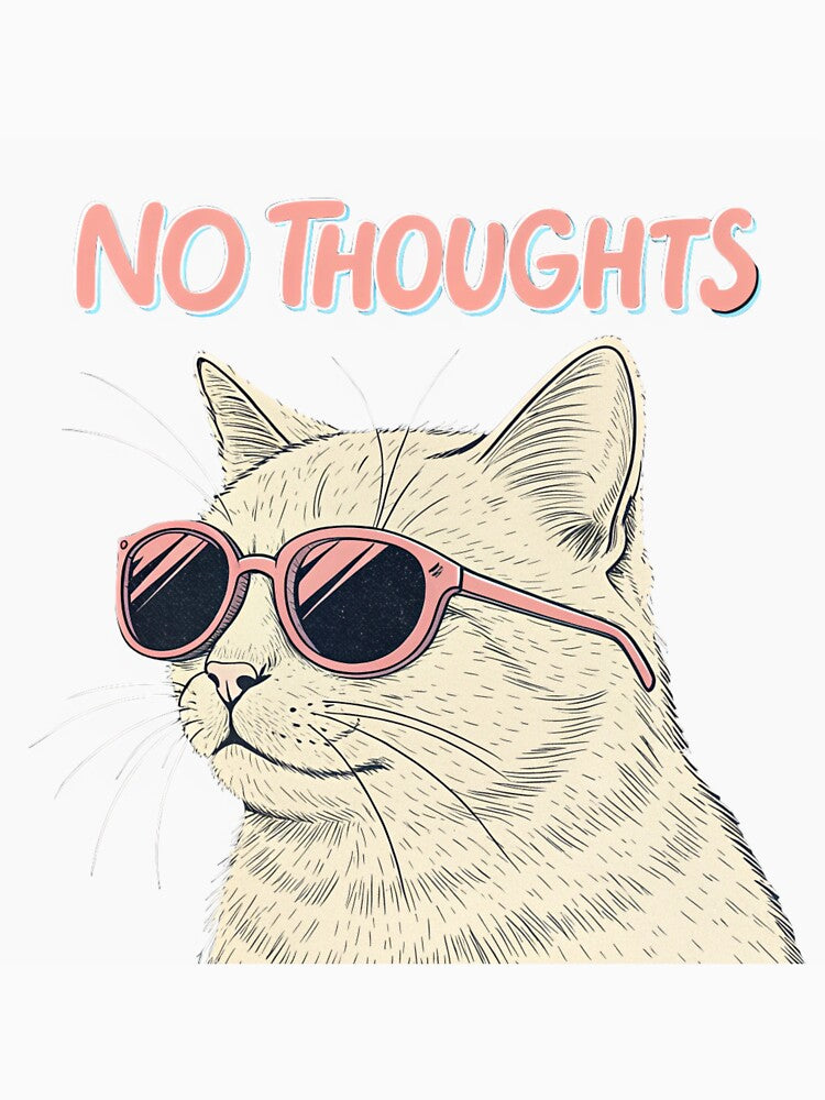 No Thoughts Cat – Head Empty, Vibes Only by Artiviose